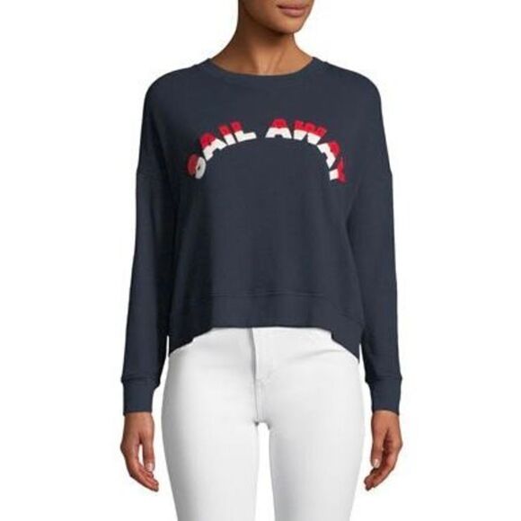 New. JOIE Cropped sweatshirt with a textured "sail away" slogan. Retails $228 - Picture 12 of 12
